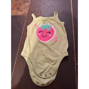 12mo Garanimals strawberry one piece tank top green pink fruit summer baby